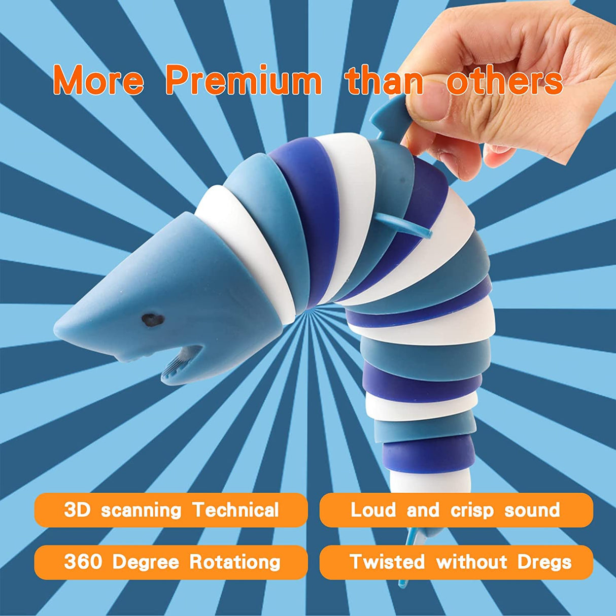 4-Pack Jiggle Wiggle 7-Inch Jumbo Fidget Slug Toy