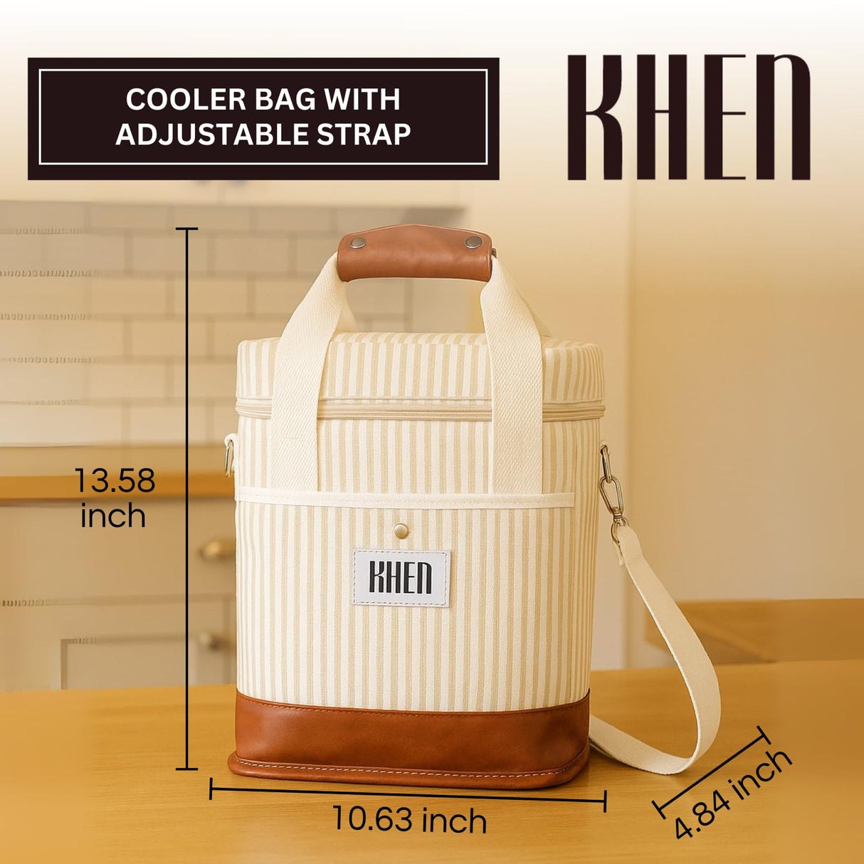 2 Bottle Wine Carrier Tote, Insulated Leakproof Cooler Bag