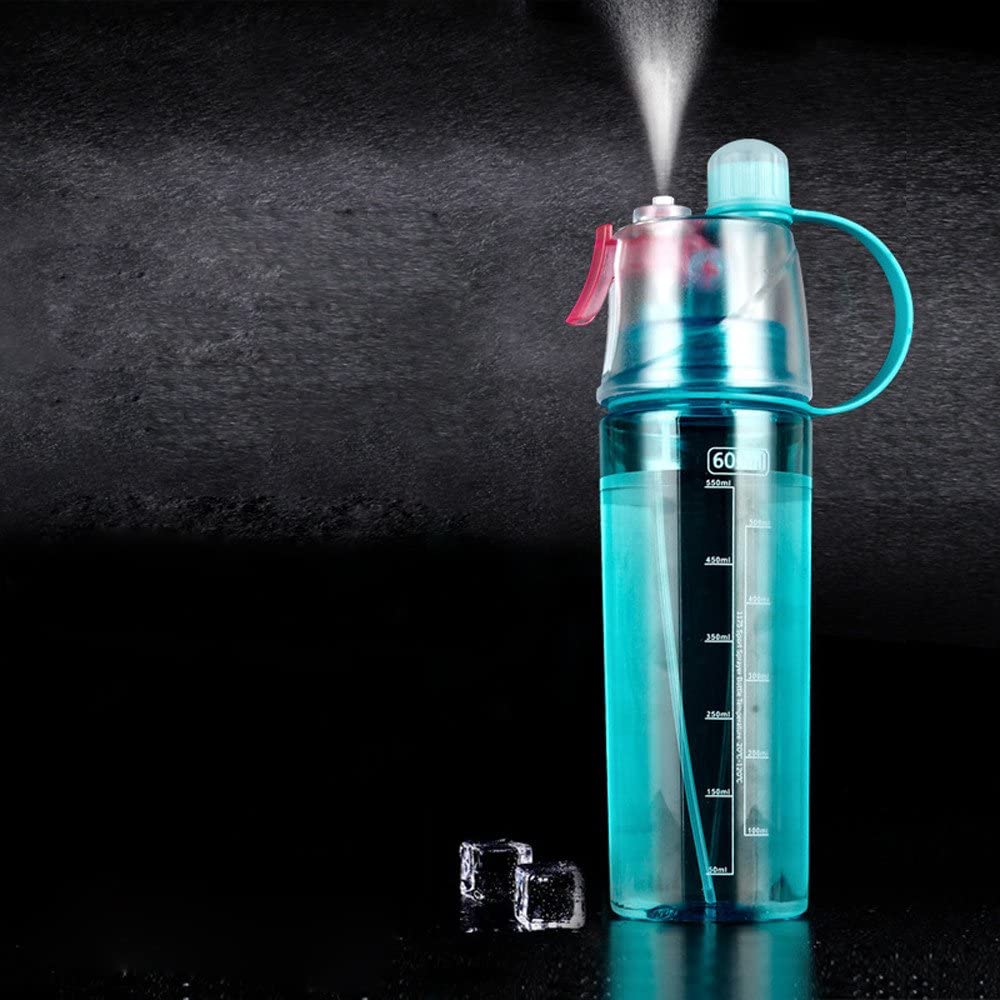 2-Pack Hydration Water Bottle with Spray Mist 600ML