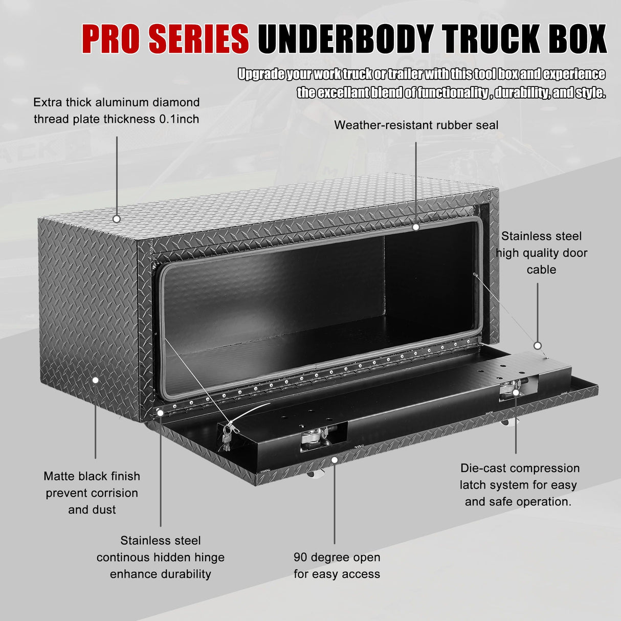 Pro Series Underbody Truck Tool Box Waterproof Storage Chest