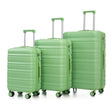 HIFINE-TOURIST-20'/24'/28'-3-pcs/set-in-ABS-Spinner-Wheel-Luggage,-Carry-on-Suitcase,-Matching-Color,-Combination-Lock-(Green)-Luggage-Sets