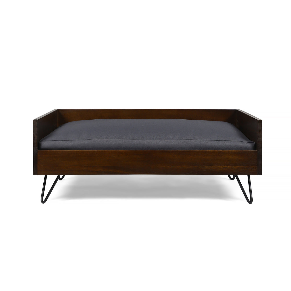 Acacia Wood Dog Bed with Sleek Hairpin Legs