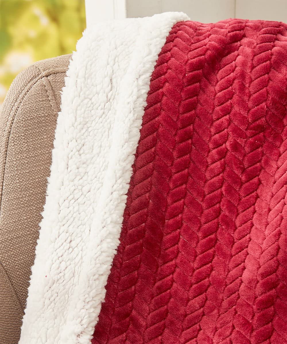 Decor&More HomeEssentials Ultra Lush Heavy Sherpa Throw Blanket (50" x 60")