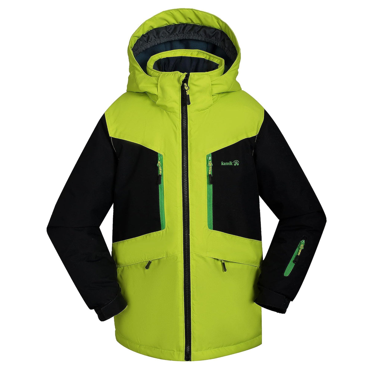 Kamik Boys Max Insulated Winter Jacket - Lime/Black