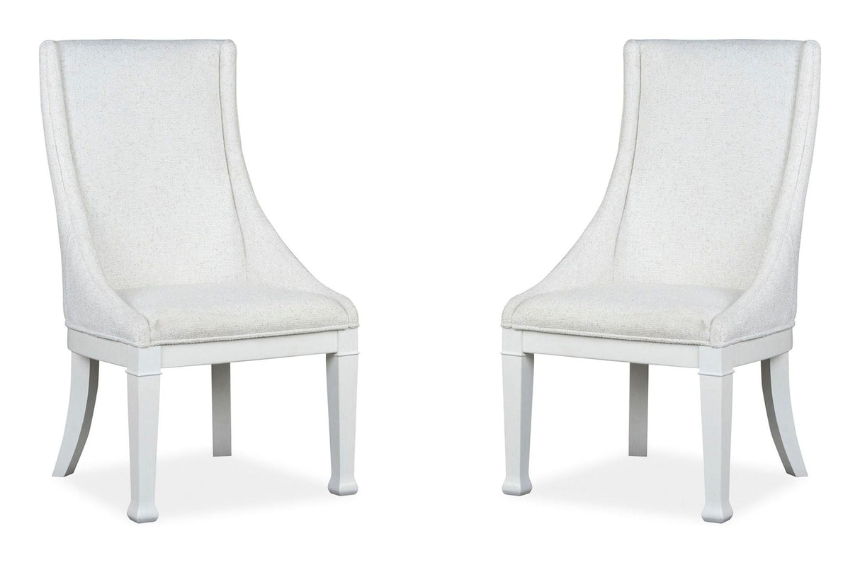 Kingston - Upholstered Host Chair (Set of 2) - Whisper White And Cerused Nutmeg