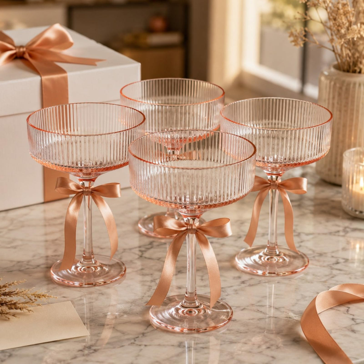 Madrid Acrylic Champagne Coupe Cocktail Glassware, Set of 4