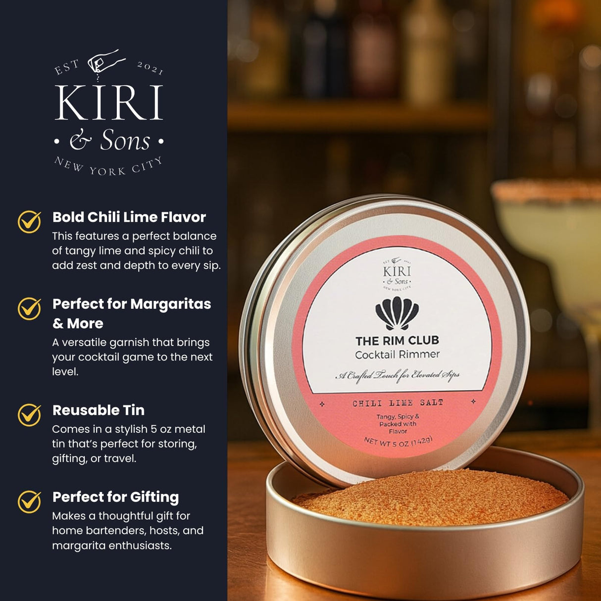 Cocktail Rimmer Salt | Tequila Shots | Spicy Drink Garnish | 5oz