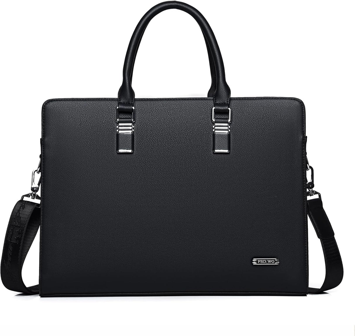 Genuine Leather Business Briefcase 15.6 Inch Laptop Bag Multi Compartment