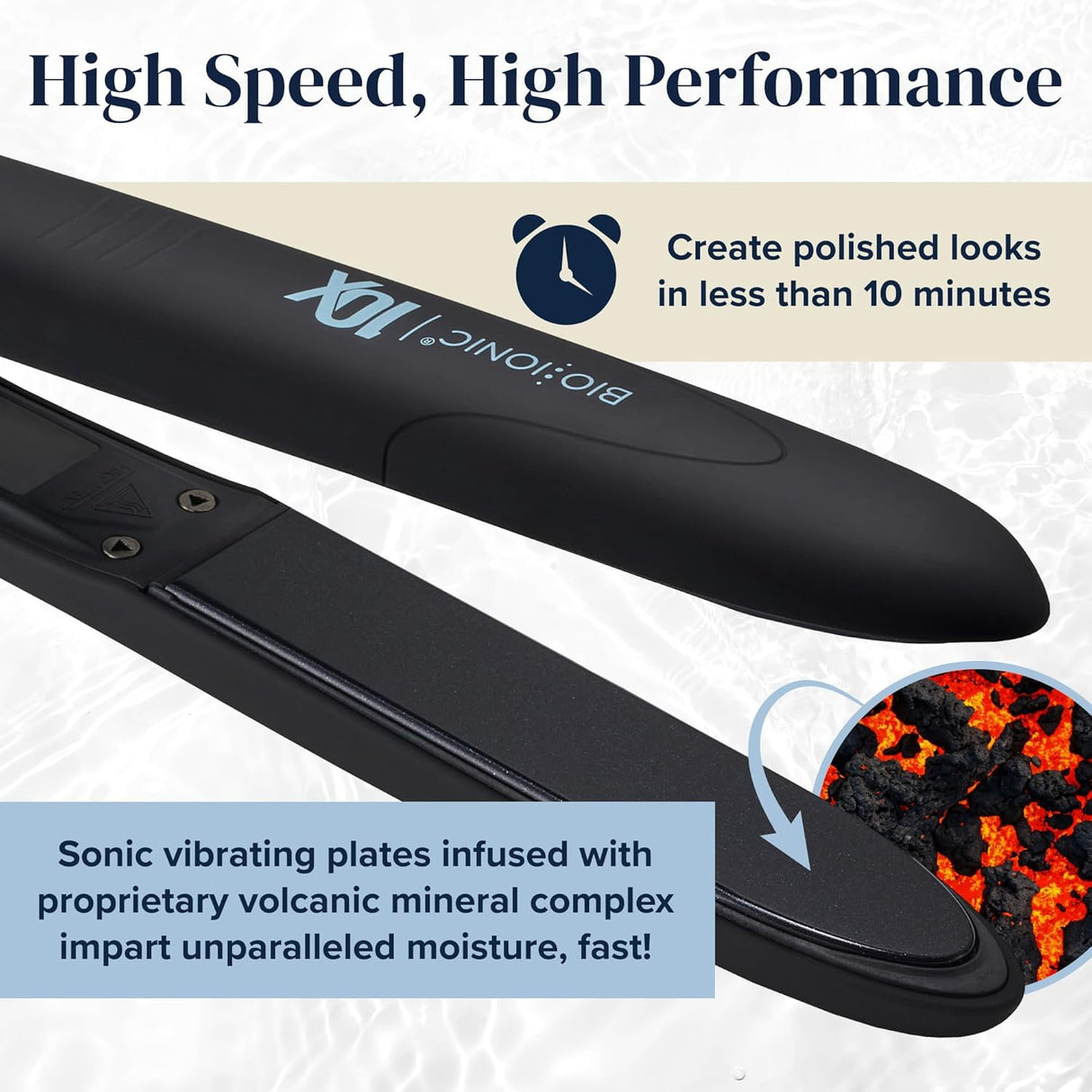 Bio Ionic 10X Styling Iron, Hair Straightener with 1" Sonic Vibrating Plates, Flat Iron with Moisturizing Heat Technology, Versatile Hair Straightener and Curler