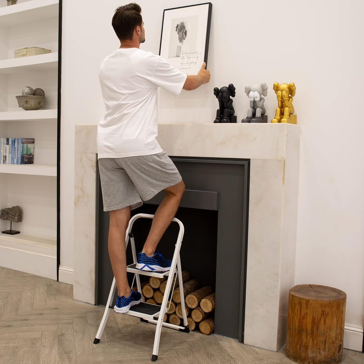 Lightweight Folding Step Stools with Anti-Slip Pedal - 330lbs Capacity