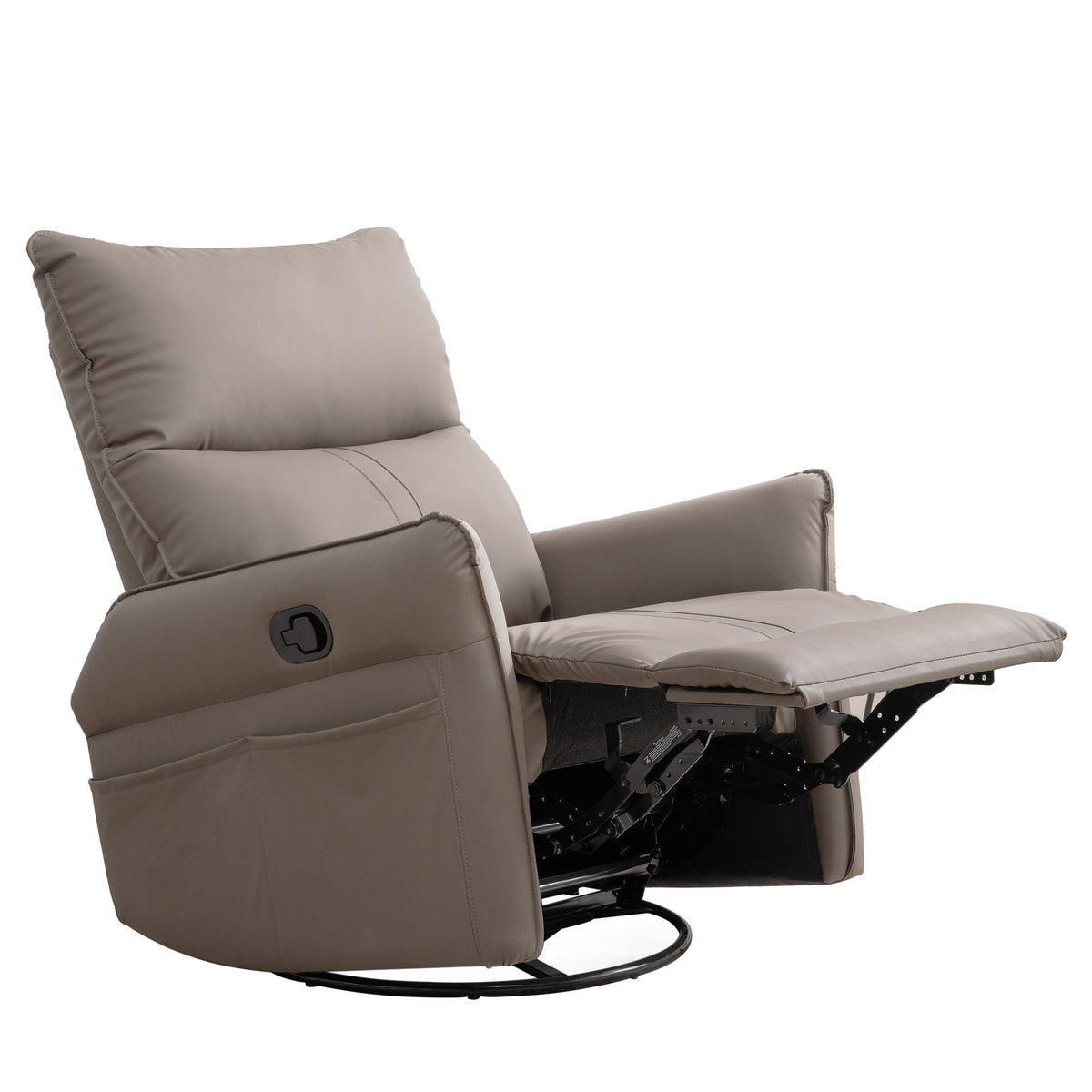 360° Modern Small Rocking Swivel Recliner Chair With Side Pocket