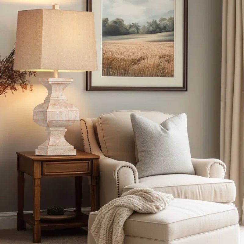 33-inch Large Retro Resin Table Lamp