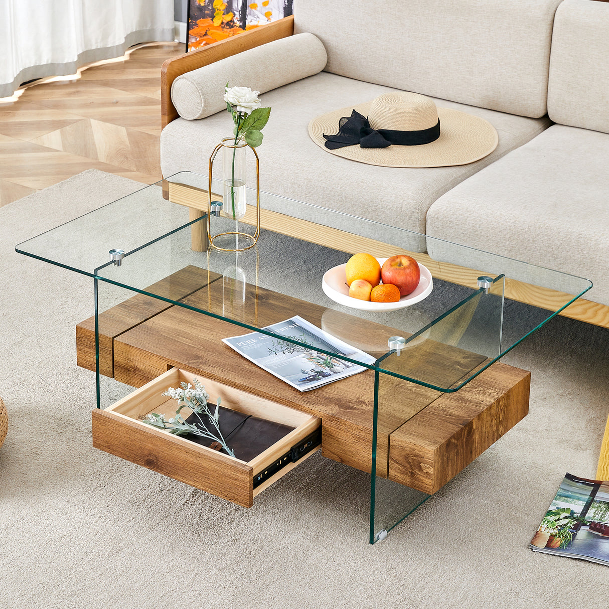 43.3-Inch-Modern-Two-Tier-Coffee-Table-Coffee-Tables