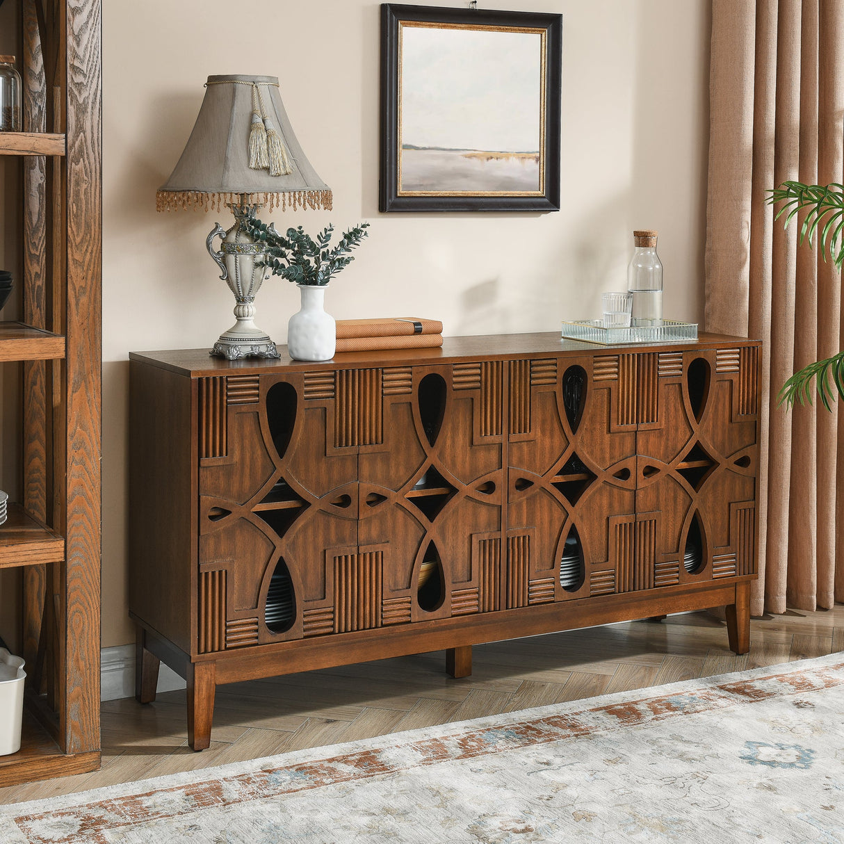 Sideboard with-4-Doors-and-Adjustable-Shelves-Buffets-&-Sideboards