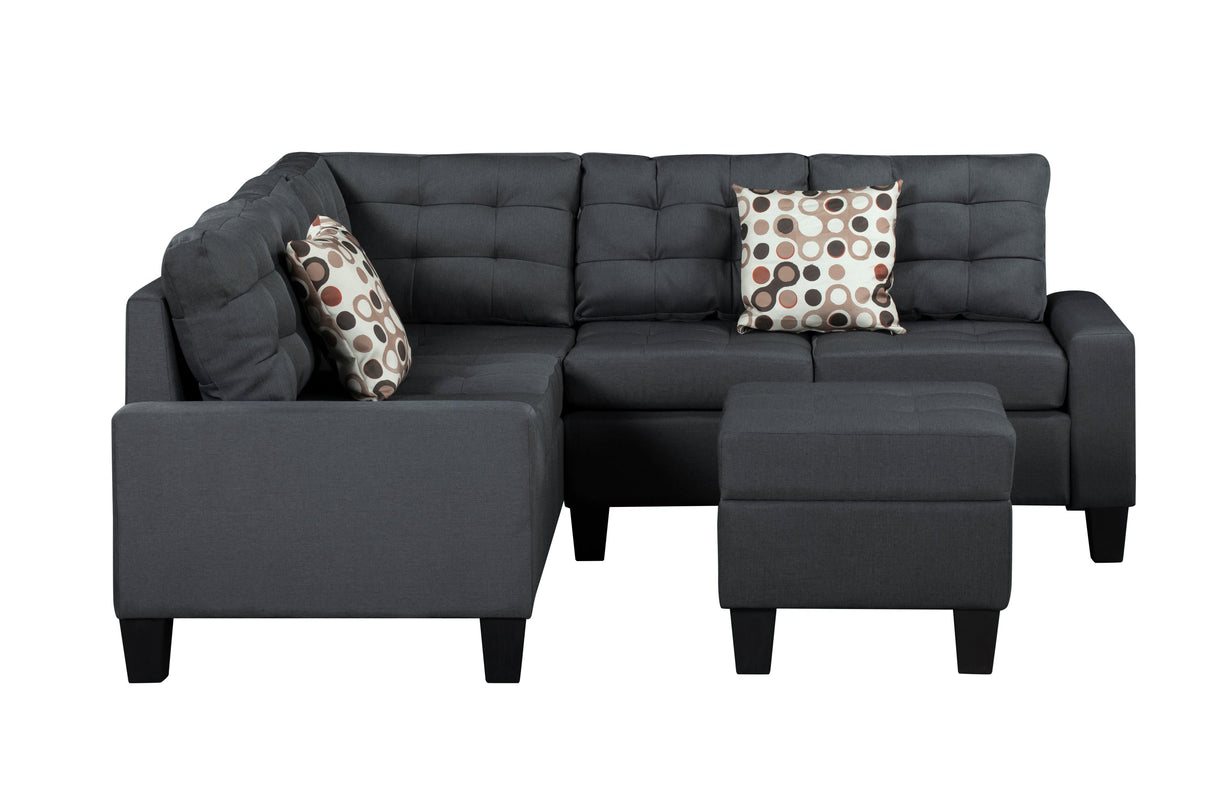 6-Piece Upholstered Sectional Sofa Grey