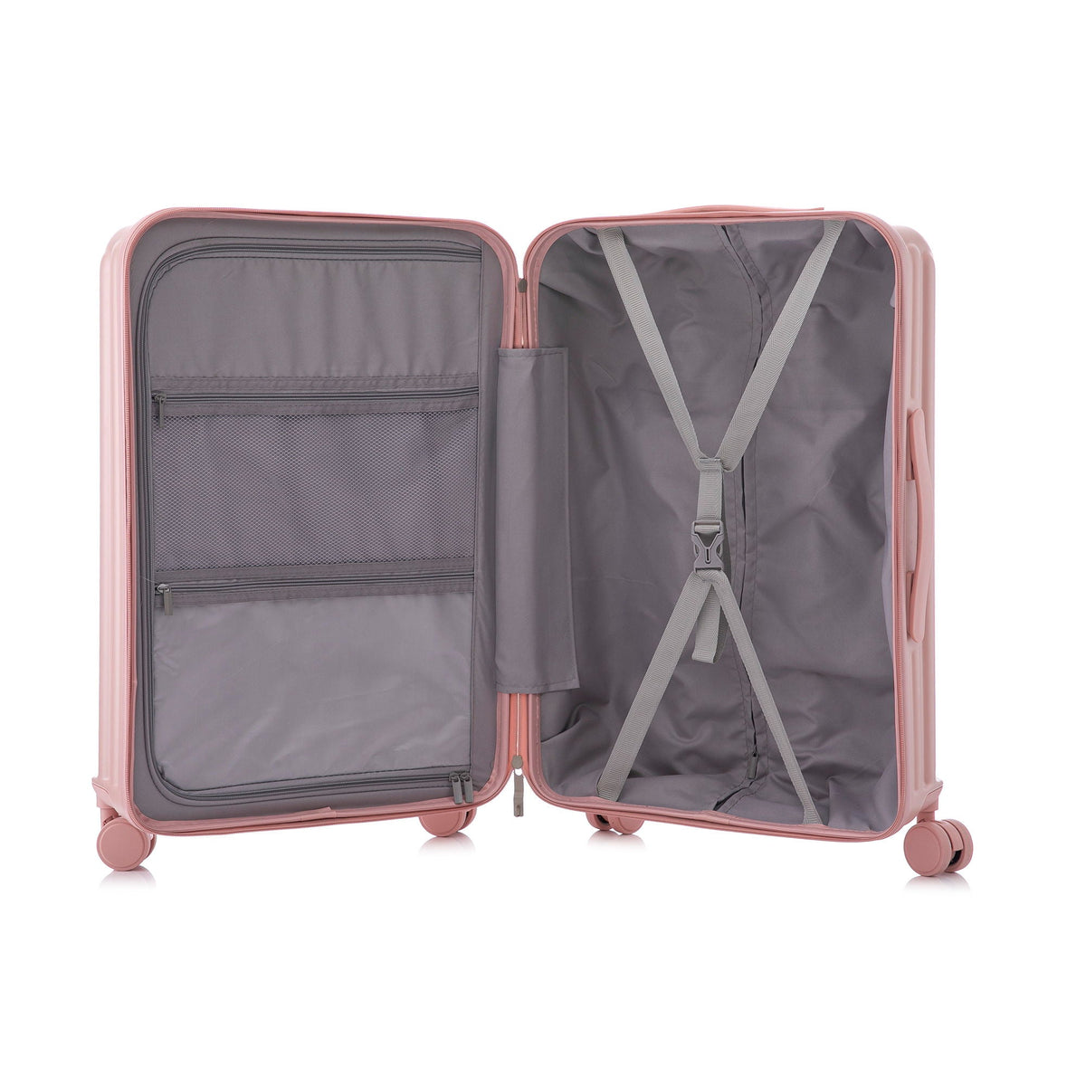 20" / 24" / 28" 3 Pieces / Set Spinner Wheel Luggage, Carry On Suitcase, With Cup Holder & USB Port & Phone Holder