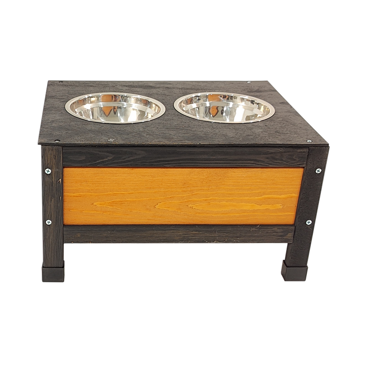 XPT088 Wearable and Strong Wooden Dog House with Metal Bowls and Toy Box