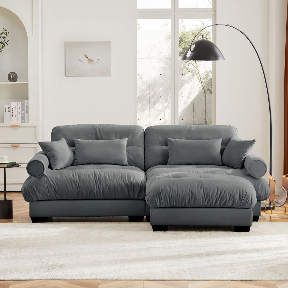 Super Comfort Oversized Modular Sectional Sofa With Movable Ottoman