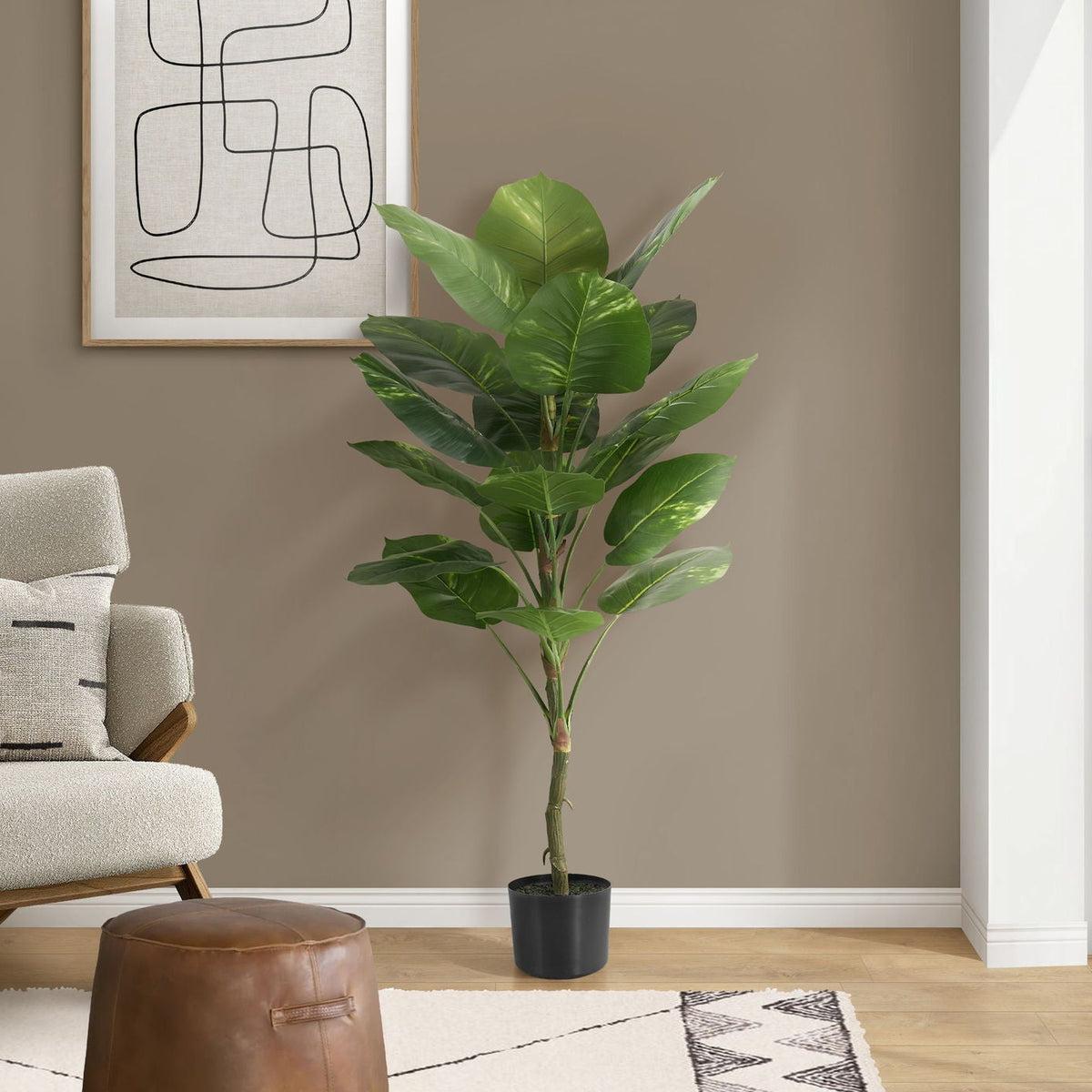 artificial dieffenbachia floor foliage plant in planter 54" Tall, Artificial Plant, Dieffenbachia Tree, Indoor, Faux, Fake, Fl –  Tuesday Morning