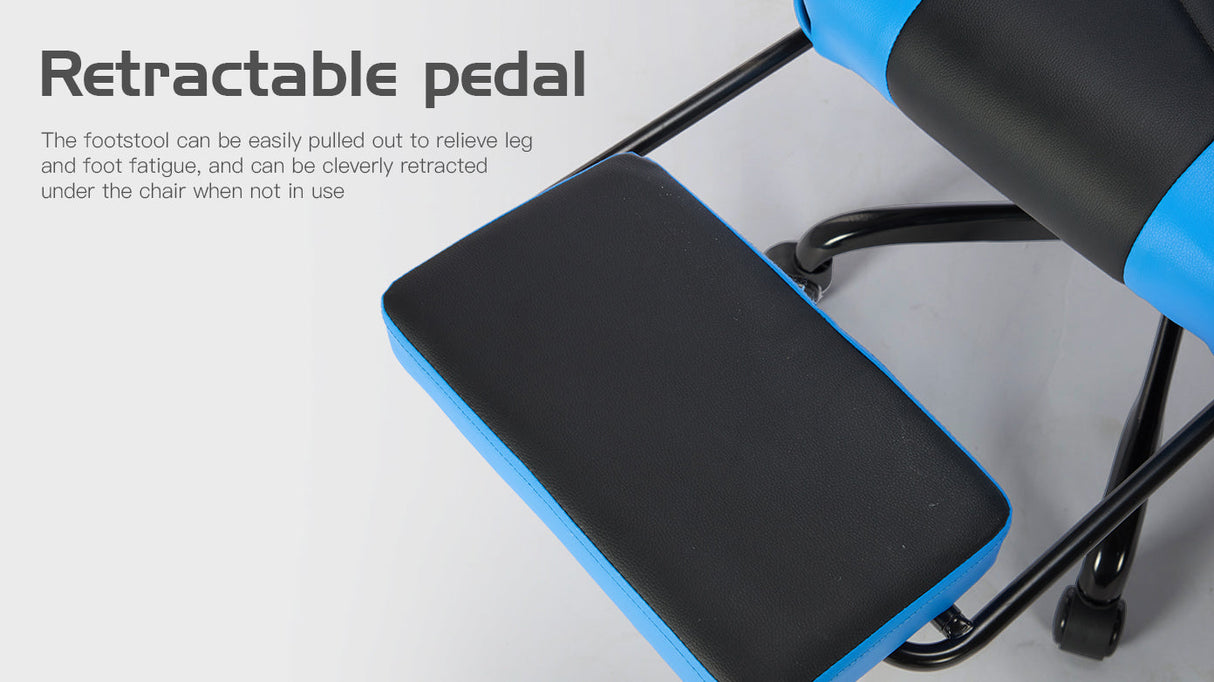 Gaming Chair with Footrest and Ergonomic Features