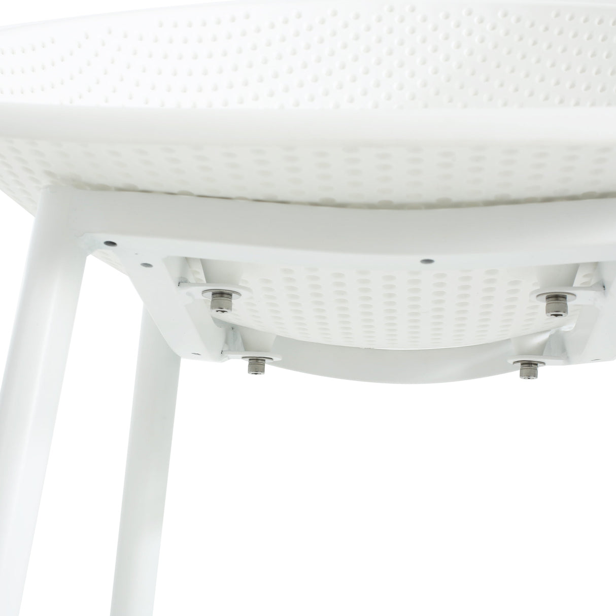 Modern Gable Outdoor Barstool Set of 2 with Weather-Resistant Plastic and Iron in White
