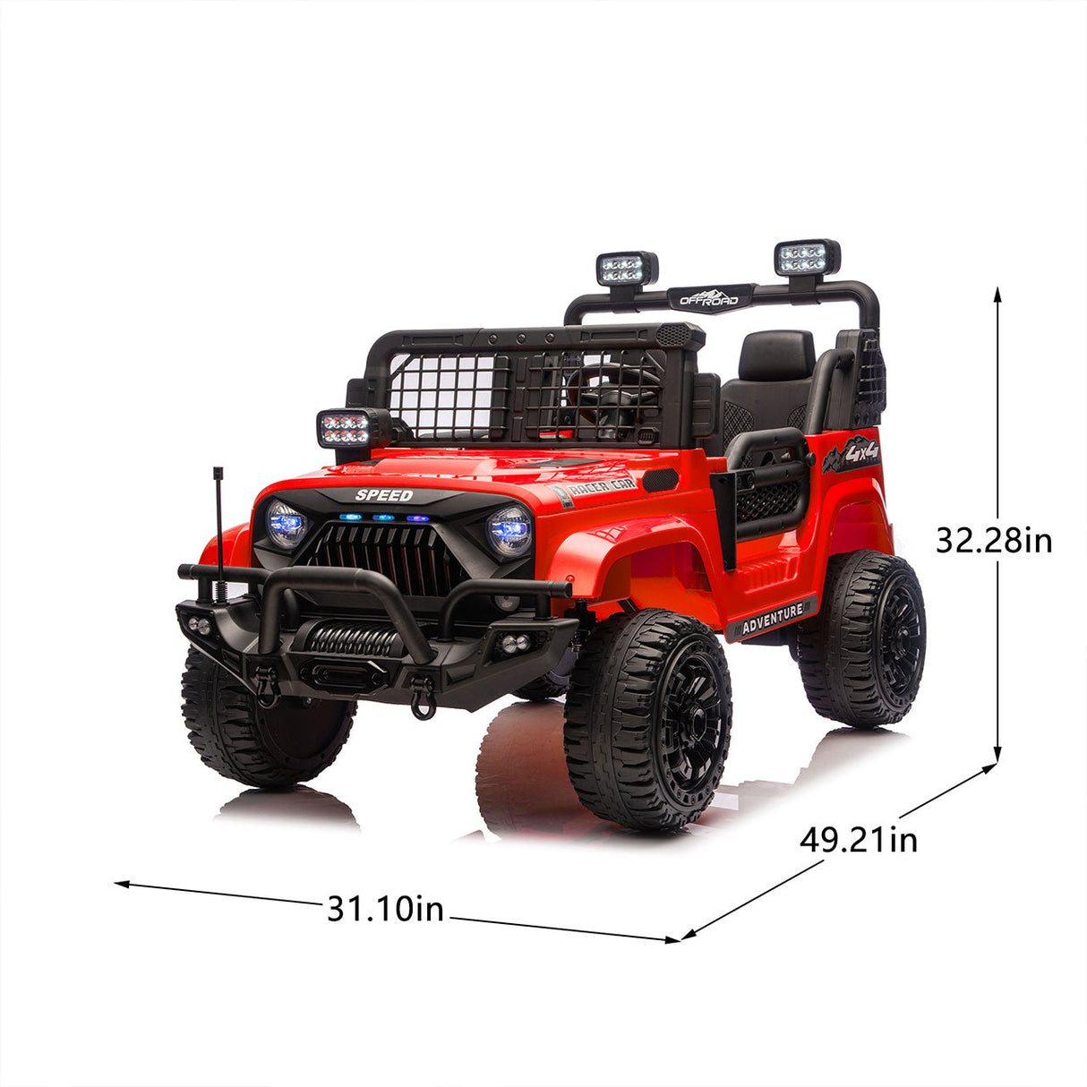 24V Two-Seater Kids Ride-On Electric Truck with Parental Control