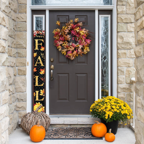 72in Fall Porch Sign - Welcome Sign with Vintage Autumn Decoration - Tuesday Morning - Wall Signs