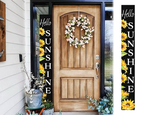 72In Sunflower Hello Sunshine Porch Sign - Tuesday Morning - Wall Signs