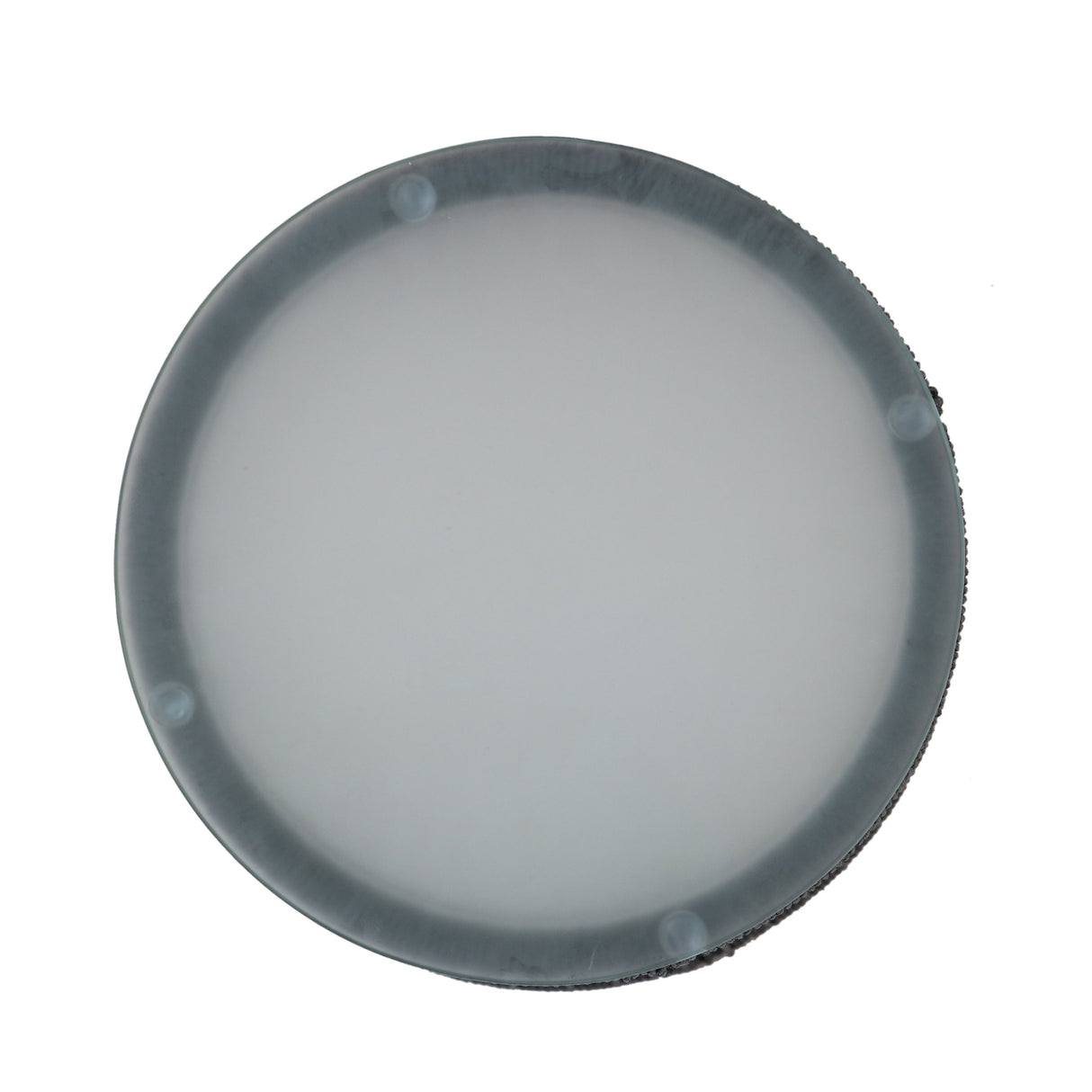 Boho Southport Side Table with Glass Top Woven Rope and Iron Frame - Gray