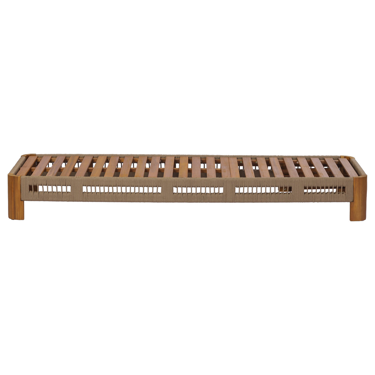Acacia Wood Outdoor Chaise Lounge with Adjustable Backrest