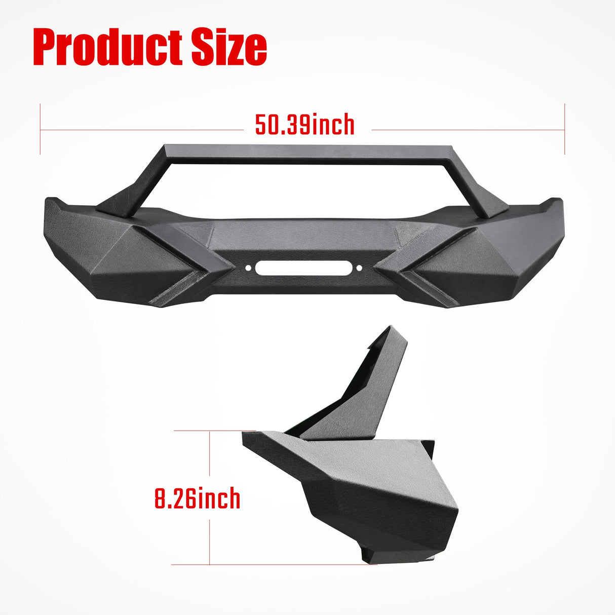 X Style Front Bumper with Winch Plate Compatible with Wrangler JK (2007-2017)