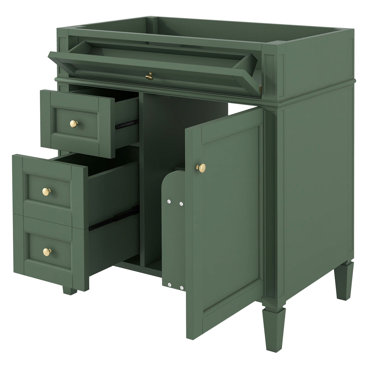 Bathroom Vanity with 2 Drawers and Tip-Out Storage - Multiple Colors