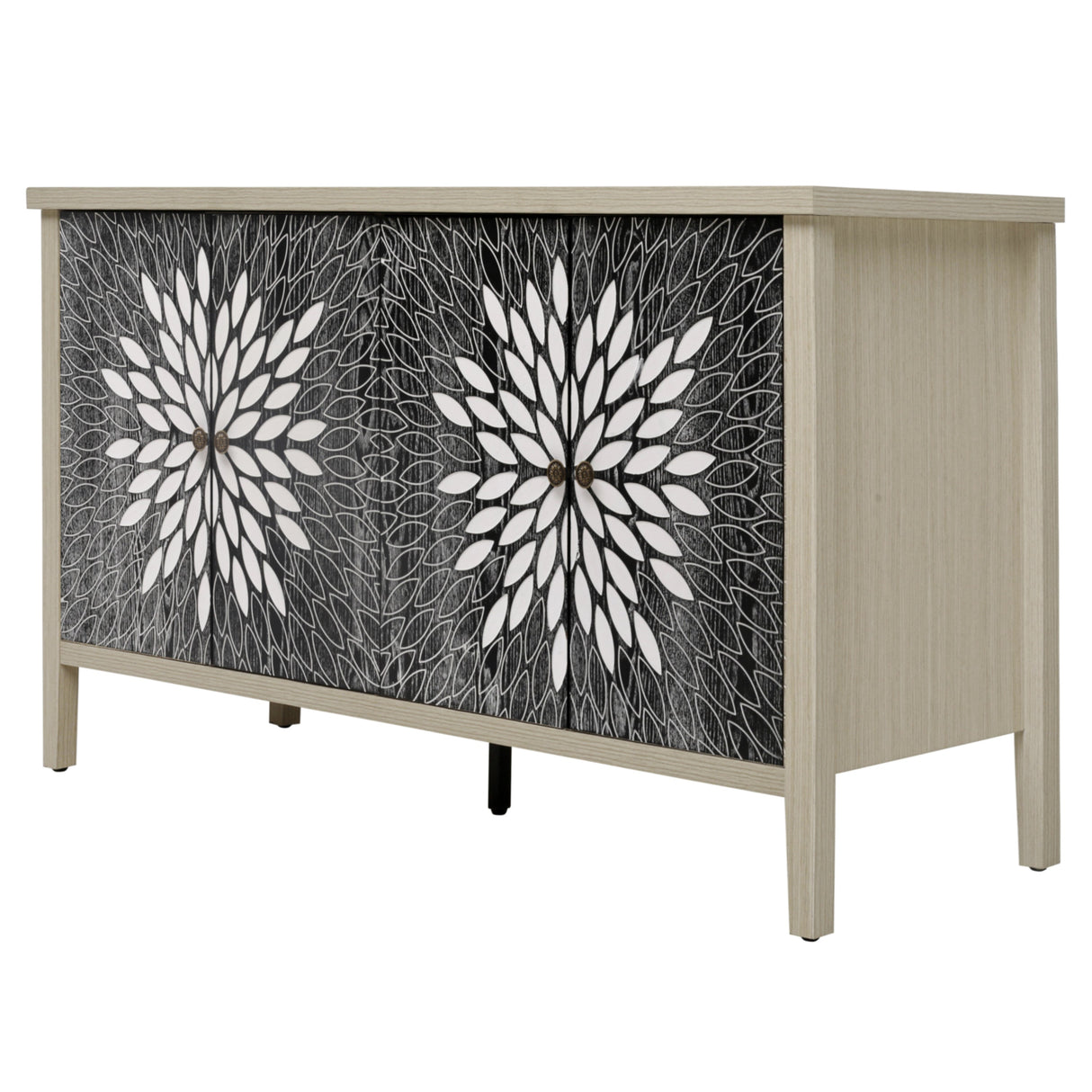 Sideboard Buffet Cabinet with 4 Doors and Adjustable Shelves