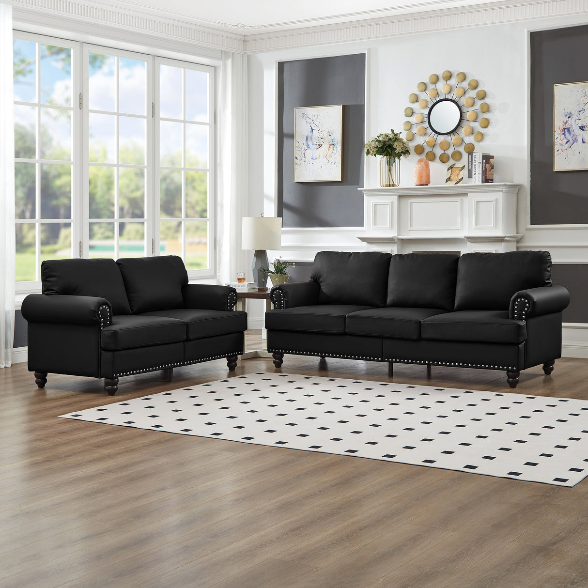 Modern Classic Design Leather Couch Set