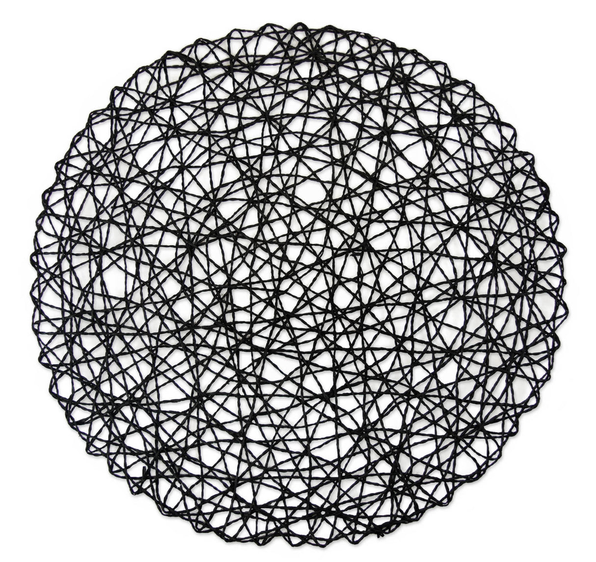 DII Woven Paper 15" Round Placemat Set/6, Black