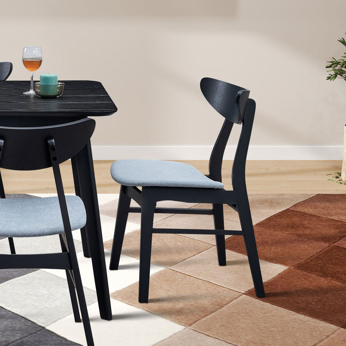 Wooden Dining Chairs Set of 2
