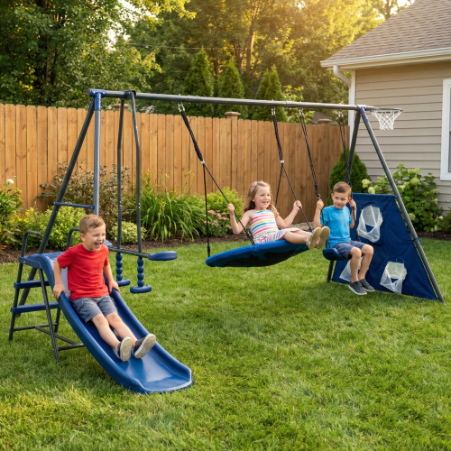 Saucer Swingset With Mini Slide