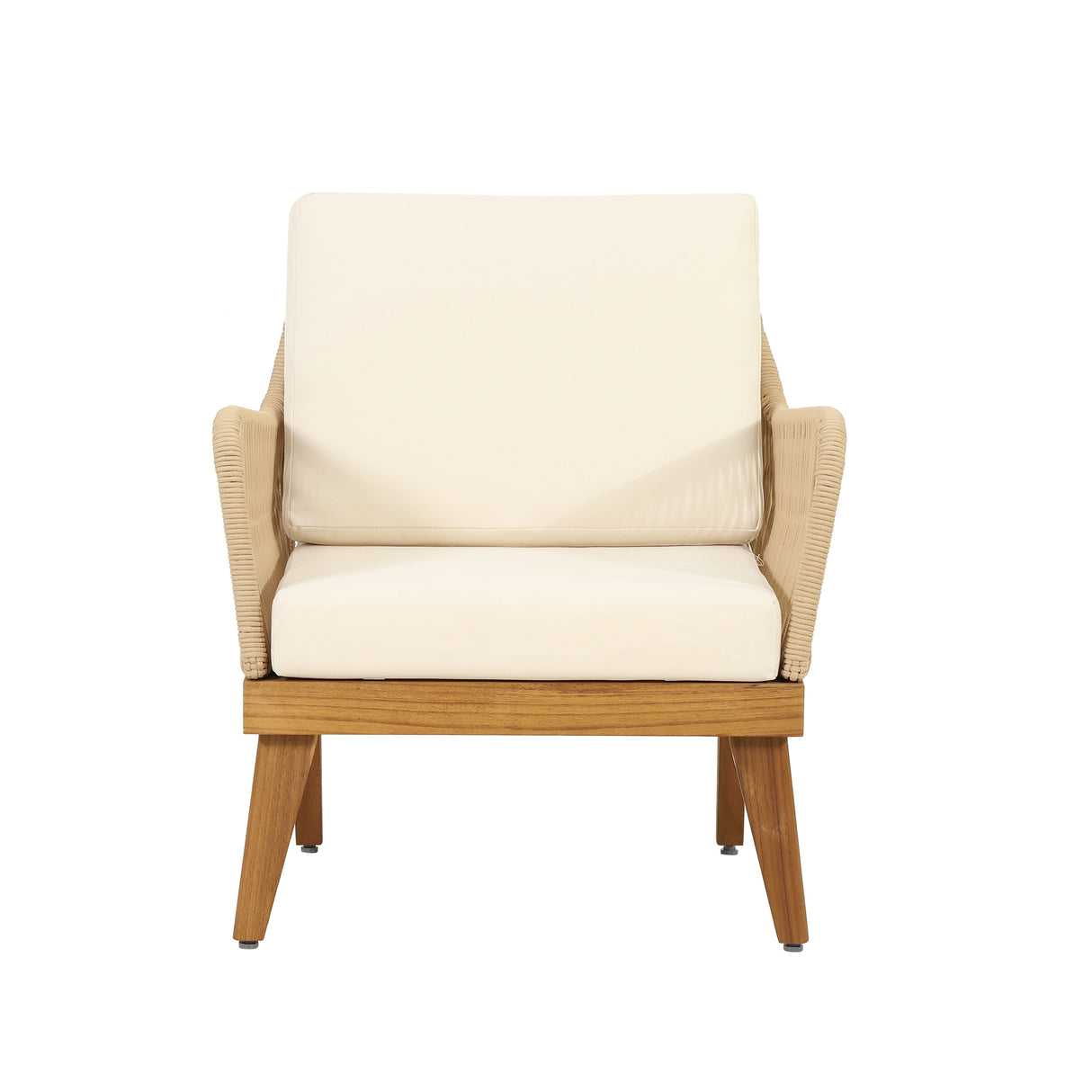 Anisa Acacia Wood & Woven Rope Outdoor Chat Set