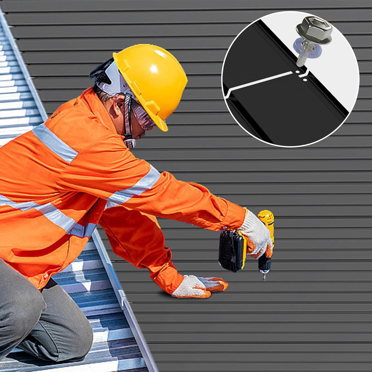 20 PCS Metal Roofing Panels, Galvanized Steel, Waterproof, Heavy Duty