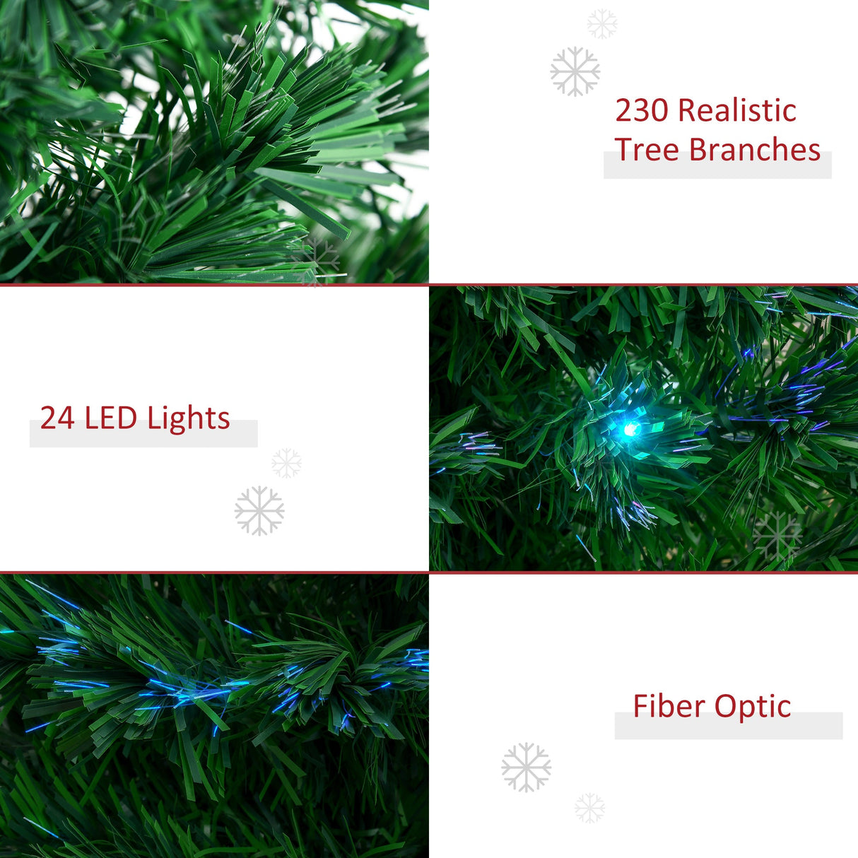 HOMCOM 6' Tall Douglas Fir Pre-Lit Artificial Christmas Tree