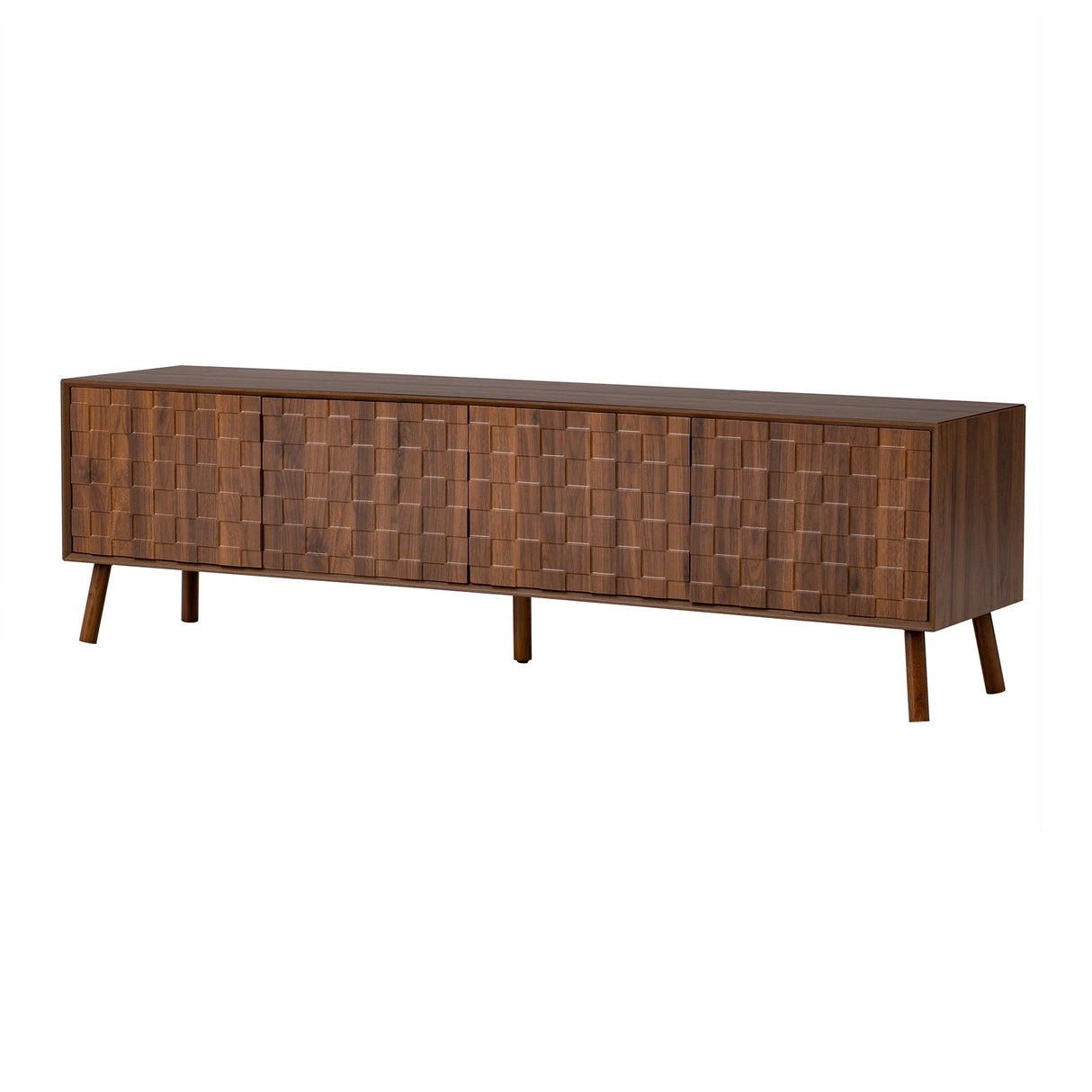 70inch Modern TV Stand for TVs up to 80 Inches with Walnut Legs