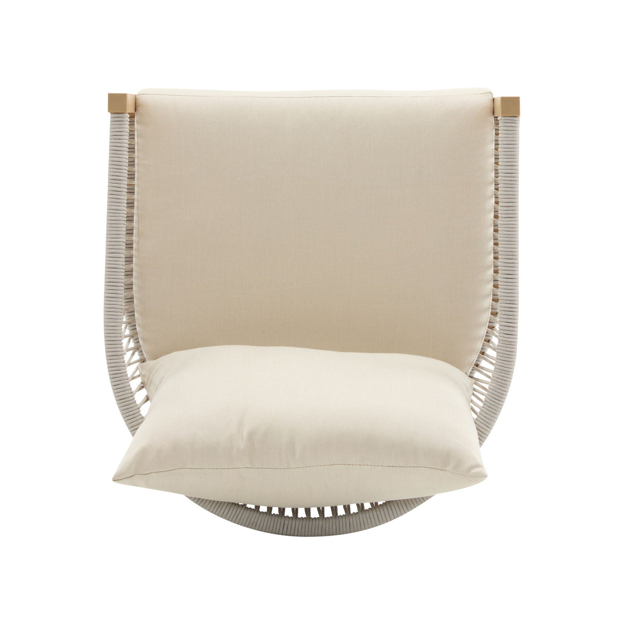 Modern Curved Aluminum Lounge Chair With Stylish Rope Weave Design And Cushioned Comfort For Outdoor