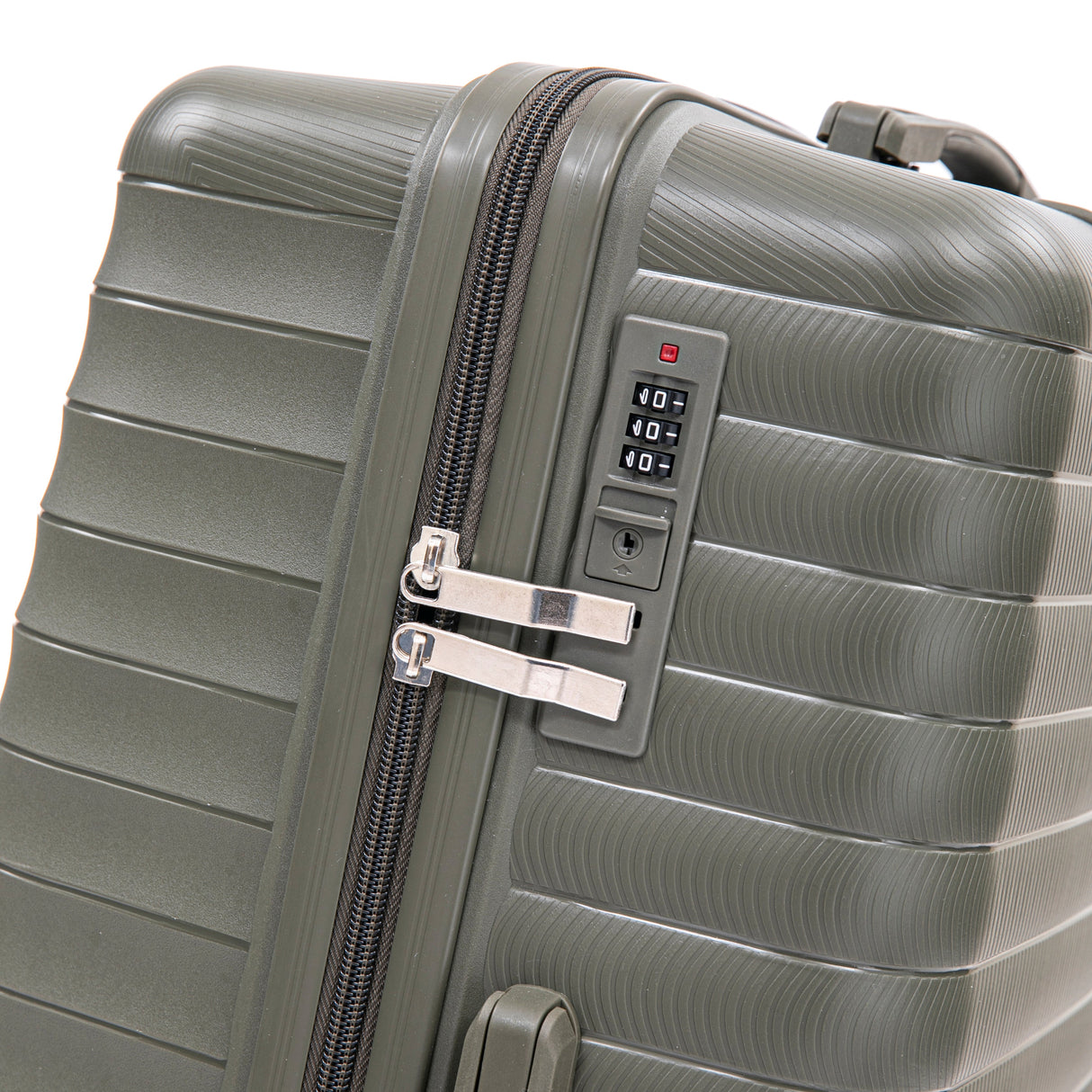 4 Piece Set Spinner Wheel Luggage with Cosmetic Case in Green