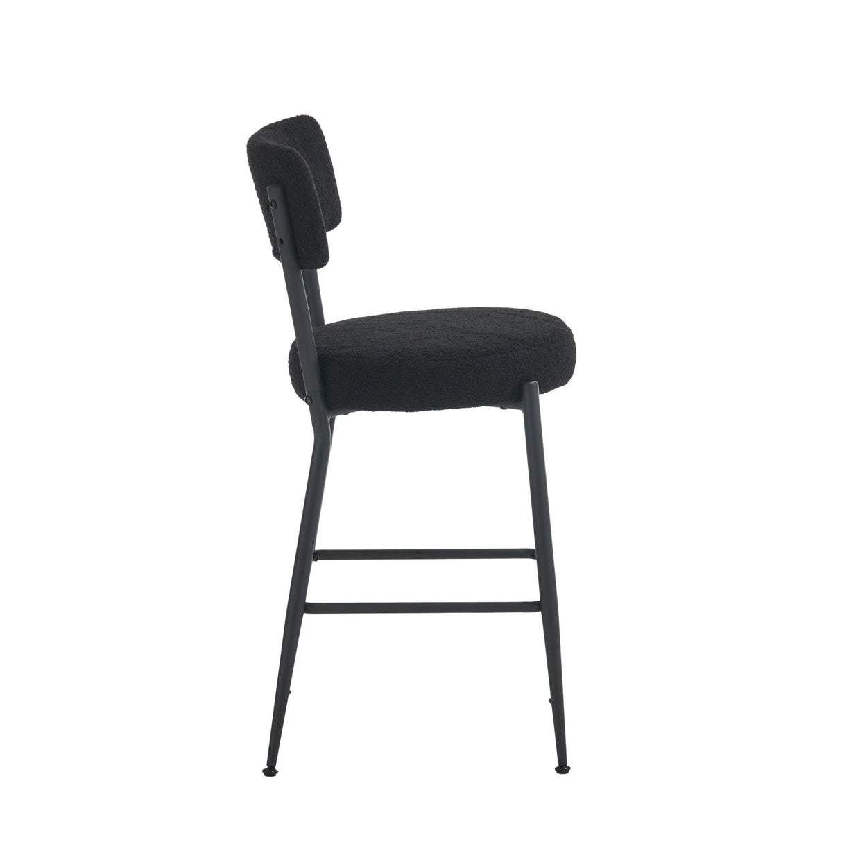 Modern Teddy Fabric Upholstered Bar Stools - Legs