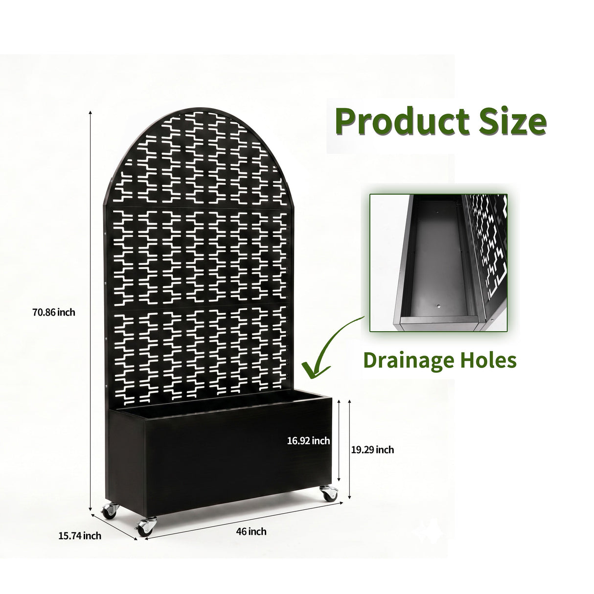 Arched Decorative Privacy Screen with Planter Box