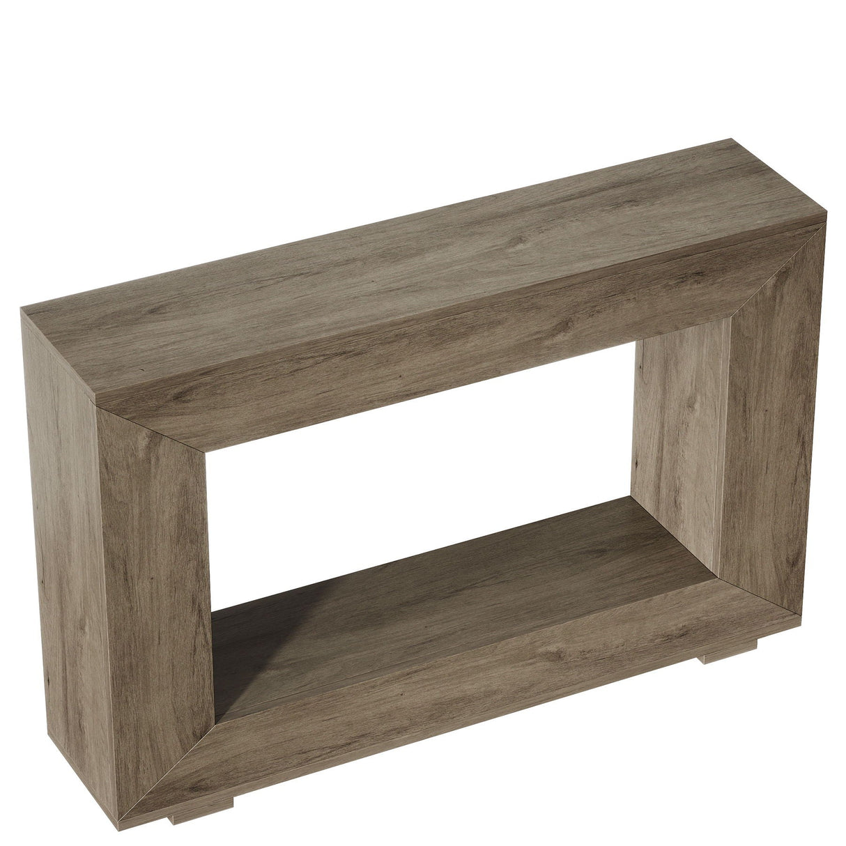Narrow Entryway Storage Console Table With Open Shelf