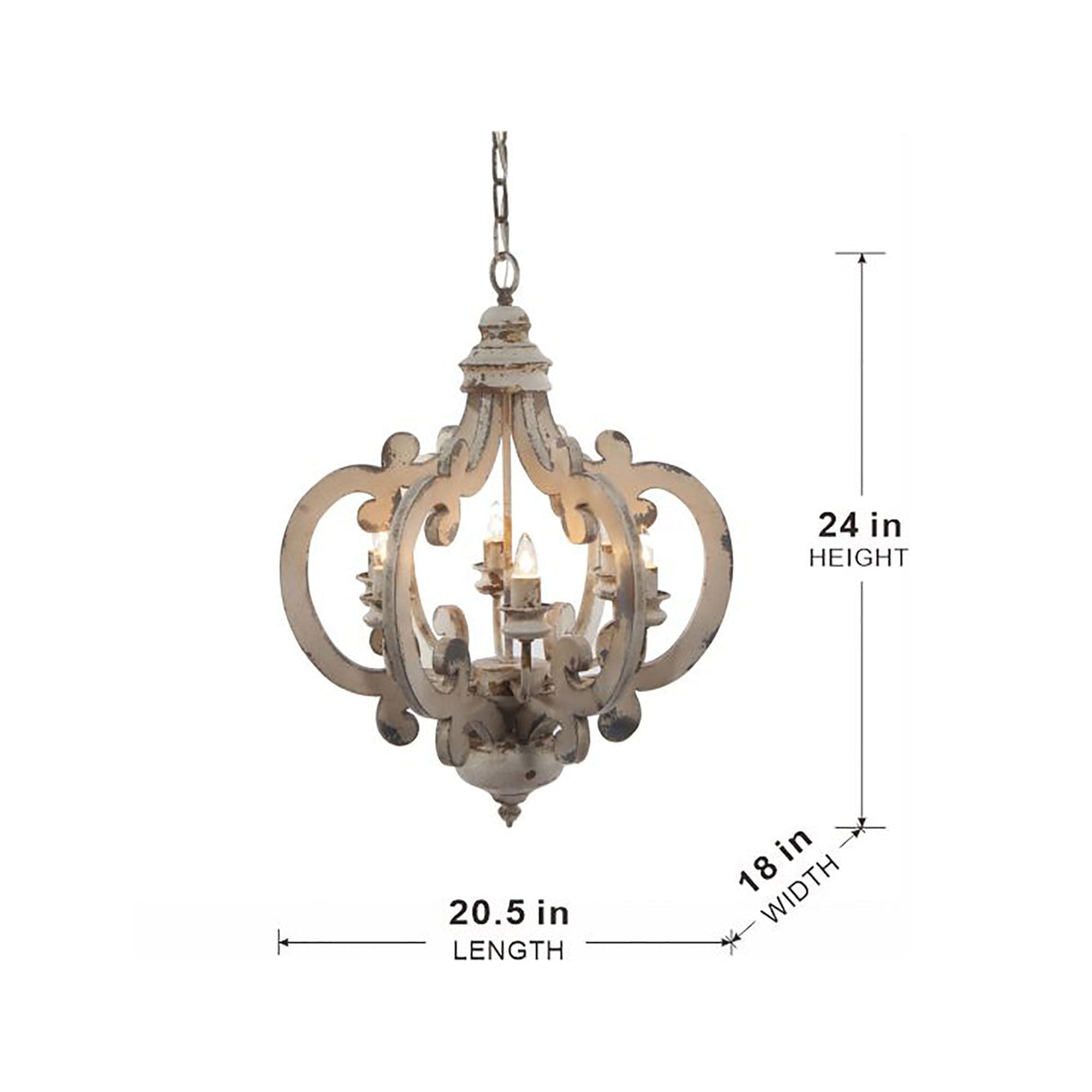 Farmhouse 6-Light Wood Chandelier Pendant Light Fixture