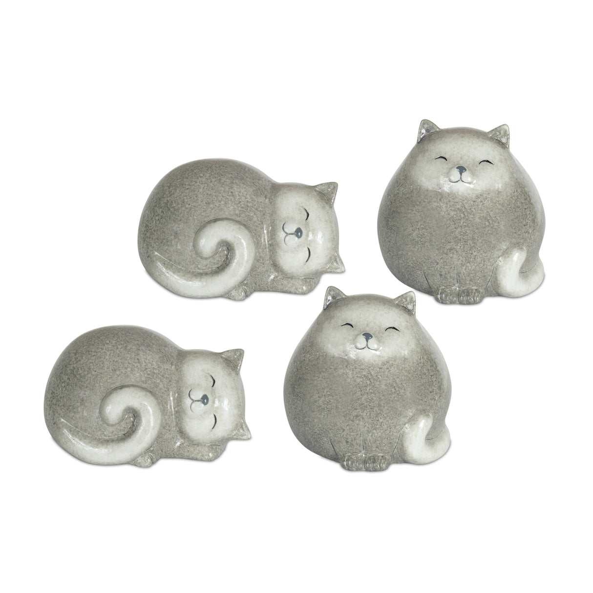Happy-terra-cotta-cat-shelf-sitter-(set-of-4)-Decorative-Objects