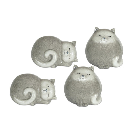 Happy-terra-cotta-cat-shelf-sitter-(set-of-4)-Decorative-Objects