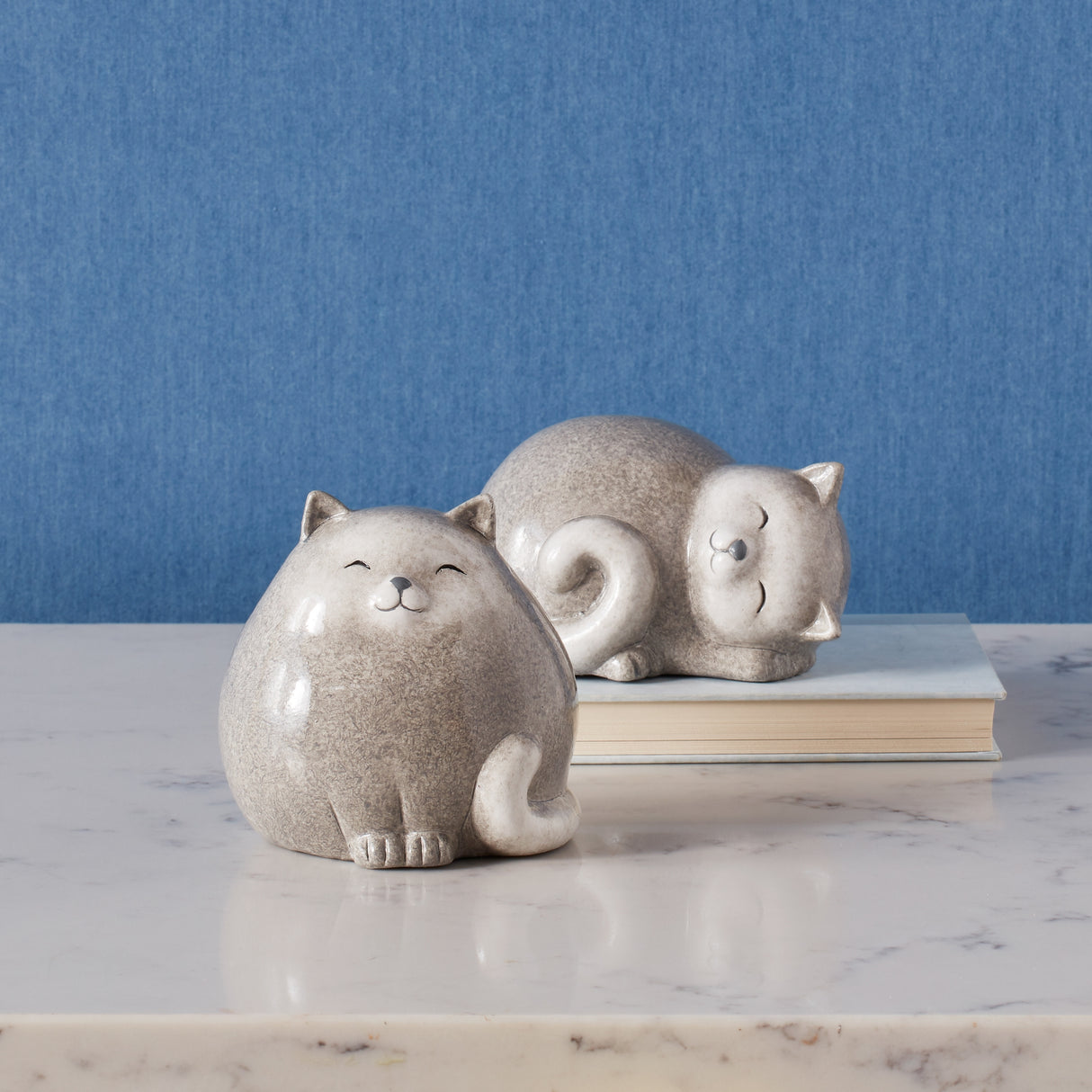 Happy terra cotta cat shelf sitter (set of 4)